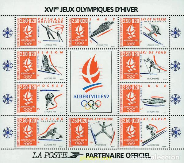 Sellos: 316746 HINGED FRANCIA 1992 16 JUEGOS OLIMPICOS INVIERNO ALBERTVILLE 1992