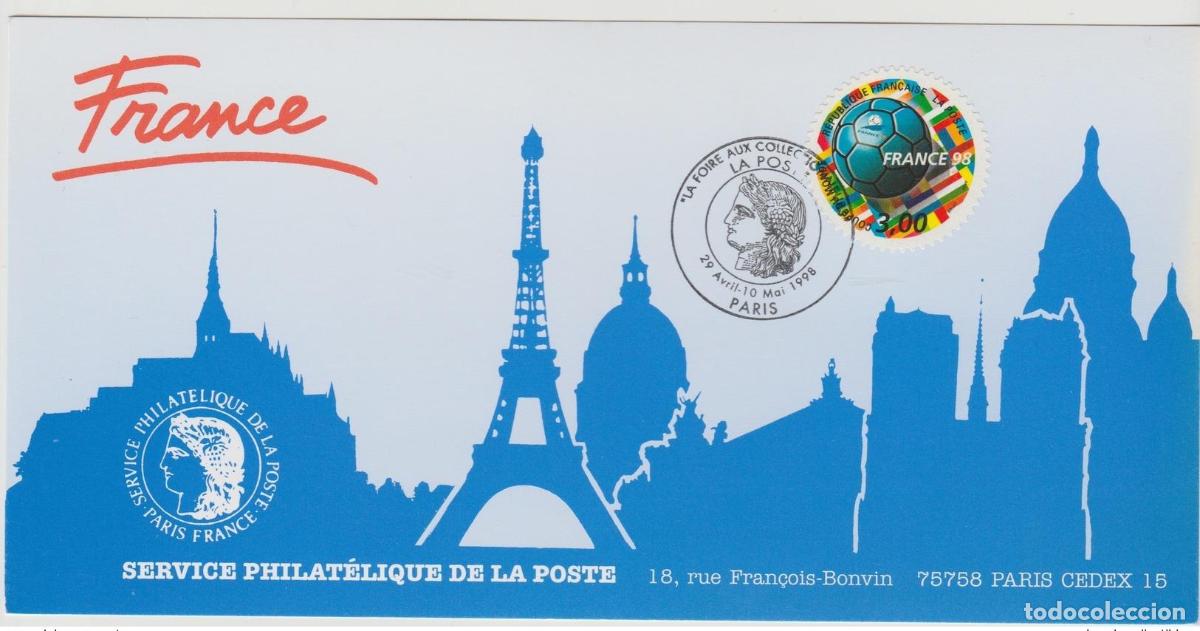 Sellos: 155 Exposici&oacute;n oficial de cartas Par&iacute;s 1998 Francia FDC Copa Mundial F&uacute;tbol la FIFA