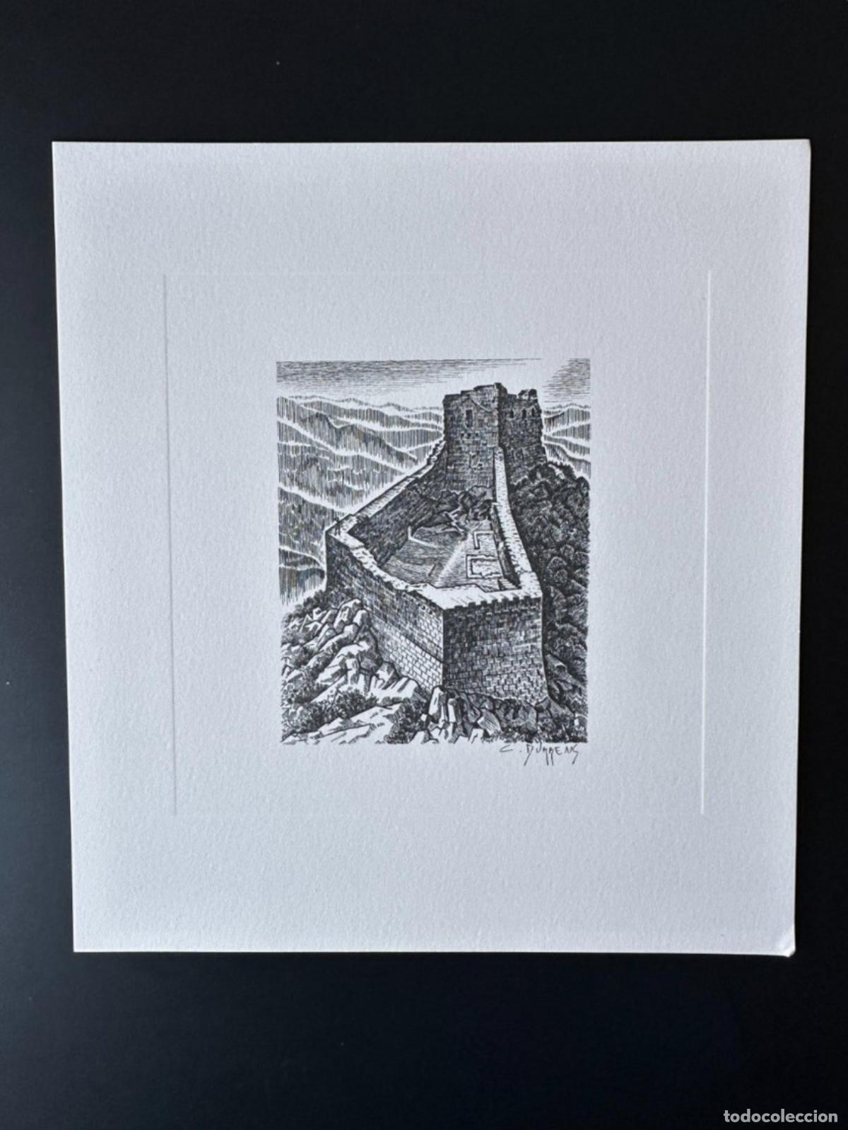 Sellos: Francia 1984 Grabado en huecograbado Proof Claude Durrens Castillo de Montsegur