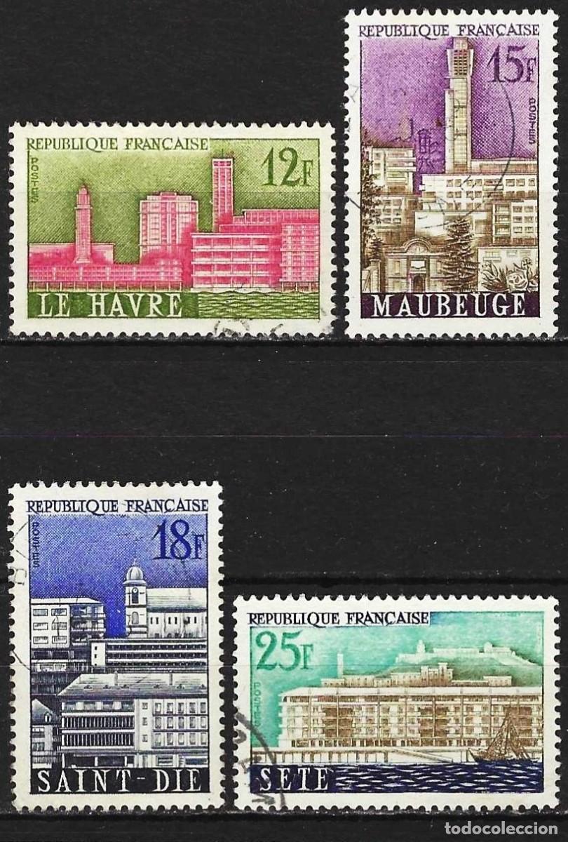 Sellos: Francia 1958 - Mi 1188 a 1191 - YT 1152 a 1155 - Ciudades reconstruidas ( Serie completa )