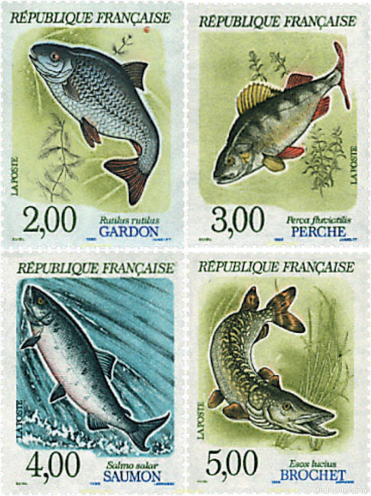Sellos: 65870 MNH FRANCIA 1990 PECES DE AGUA DULCE