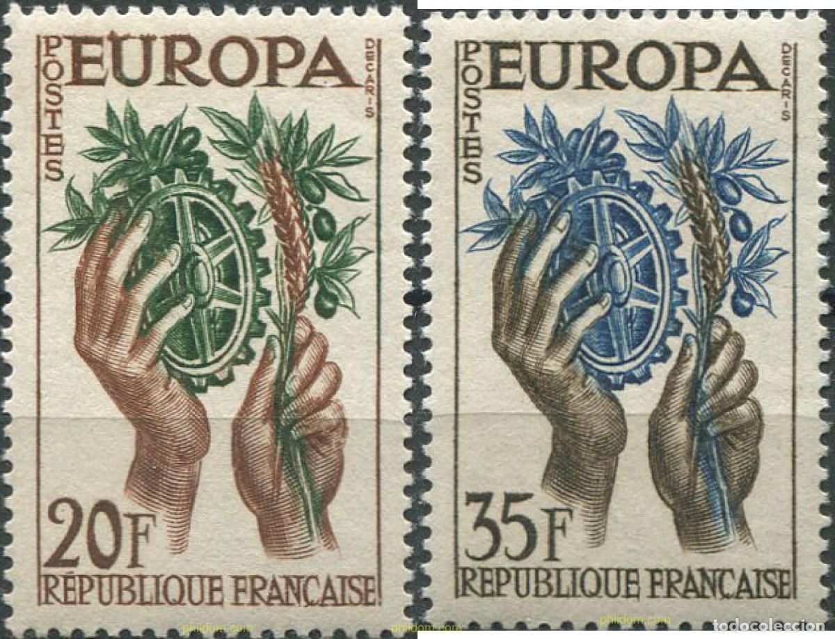 Sellos: 62012 MNH FRANCIA 1957 EUROPA CEPT. FACTOR DE PAZ Y FUENTE DE BIENESTAR