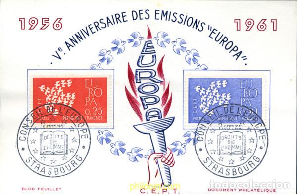 Sellos: 244644 USED FRANCIA 1961 EUROPA CEPT. PALOMA
