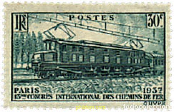 Sellos: 595546 MNH FRANCIA 1937 13 CONGRESO DEL FERROCARRIL