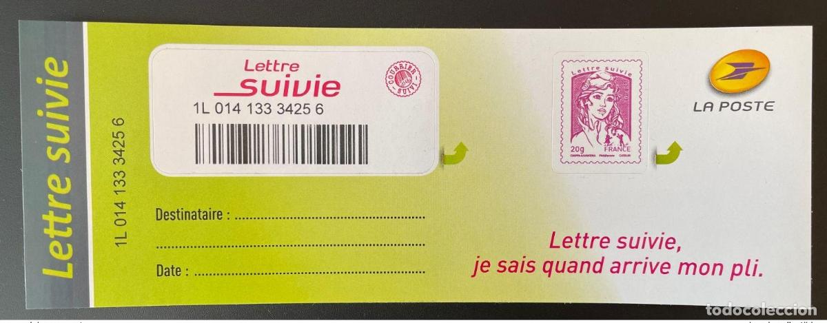 Sellos: Francia 2015 - Carta adhesiva 1177A LS1 Marianne y Youth completa