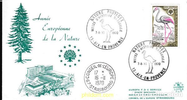 Sellos: 605787 MNH FRANCIA 1970 A&Ntilde;O EUROPEO PARA LA PROTECCION DE LA NATURALEZA