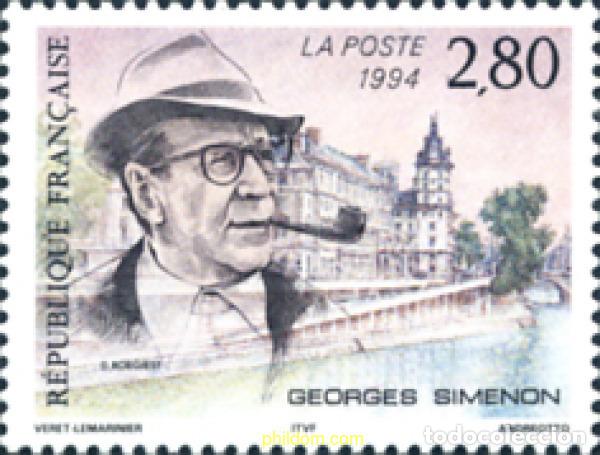 Sellos: 124256 MNH FRANCIA 1994 HOMENAJE A GEORGES SIMENON