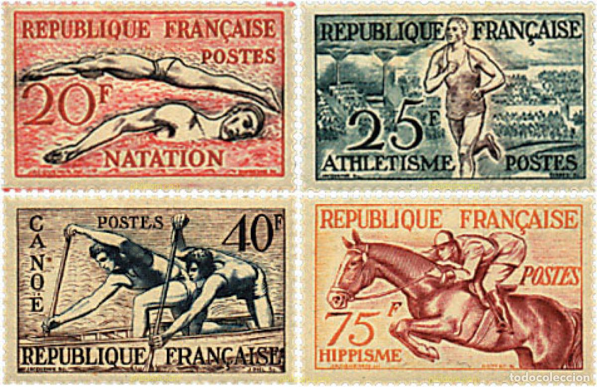 Sellos: 595545 MNH FRANCIA 1953 15 JUEGOS OLIMPICOS VERANO HELSINKI 1952