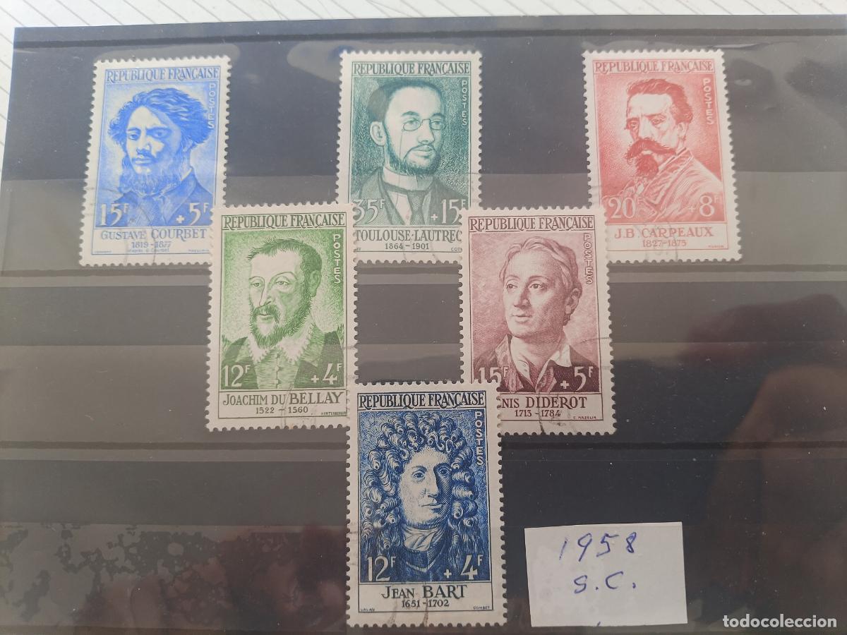 Sellos: Francia. Lote de sellos de 1958