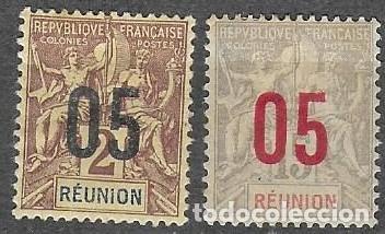 Sellos: SELLOS* LA REUNION 1912, YT 72/ 73