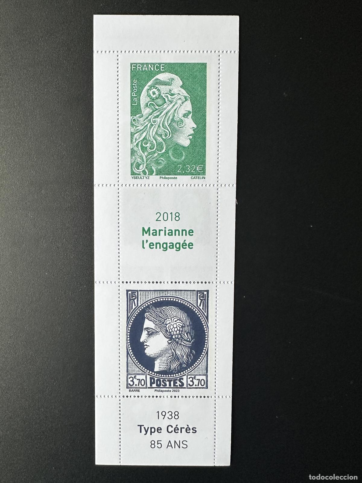 Sellos: Cuaderno mixto France 2023 YT 1532 C1532 85 a&ntilde;os Type C&eacute;r&egrave;s 1938 Marianne l'Engag&eacute;