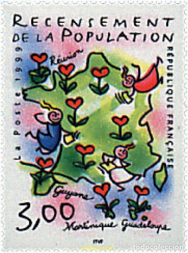 Sellos: 88558 MNH FRANCIA 1999 CENSO DE LA POBLACION