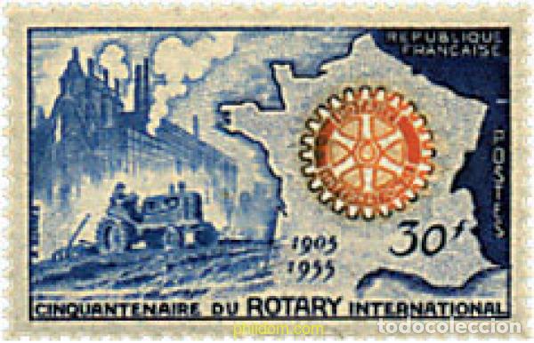 Sellos: 88121 MNH FRANCIA 1955 50 ANIVERSARIO DEL ROTARY INTERNATIONAL