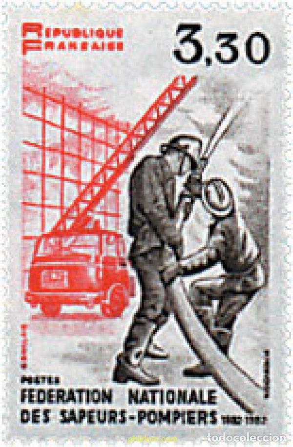 Sellos: 41108 MNH FRANCIA 1982 CENTENARIO DE LA FEDERACION NACIONAL DE BOMBEROS