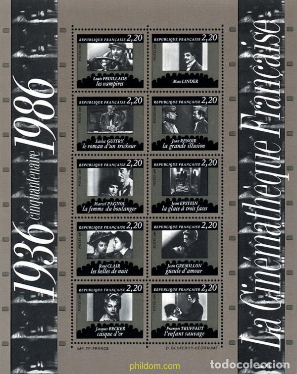 Sellos: 49724 MNH FRANCIA 1986 50 ANIVERSARIO DEL CINE FRANCES