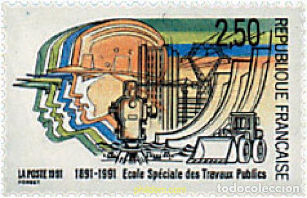 Sellos: 41093 MNH FRANCIA 1991 CENTENARIO DE LA ESCUELA ESPECIAL DE TRABAJOS PUBLICOS