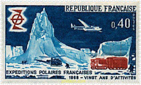 Sellos: 88235 MNH FRANCIA 1968 20 ANIVERSARIO DE LAS EXPEDICIONES POLARES FRANCESAS