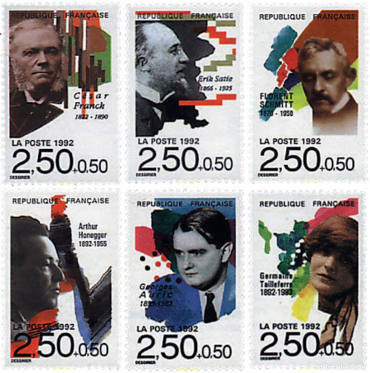 Sellos: 60618 MNH FRANCIA 1992 COMPOSITORES