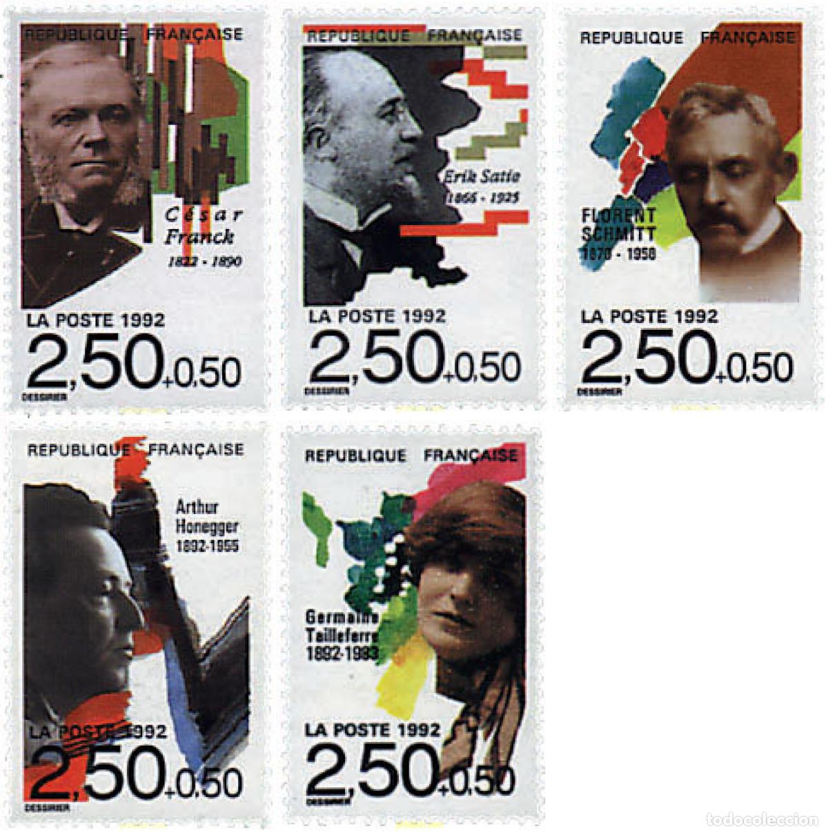 Sellos: 244419 MNH FRANCIA 1992 COMPOSITORES