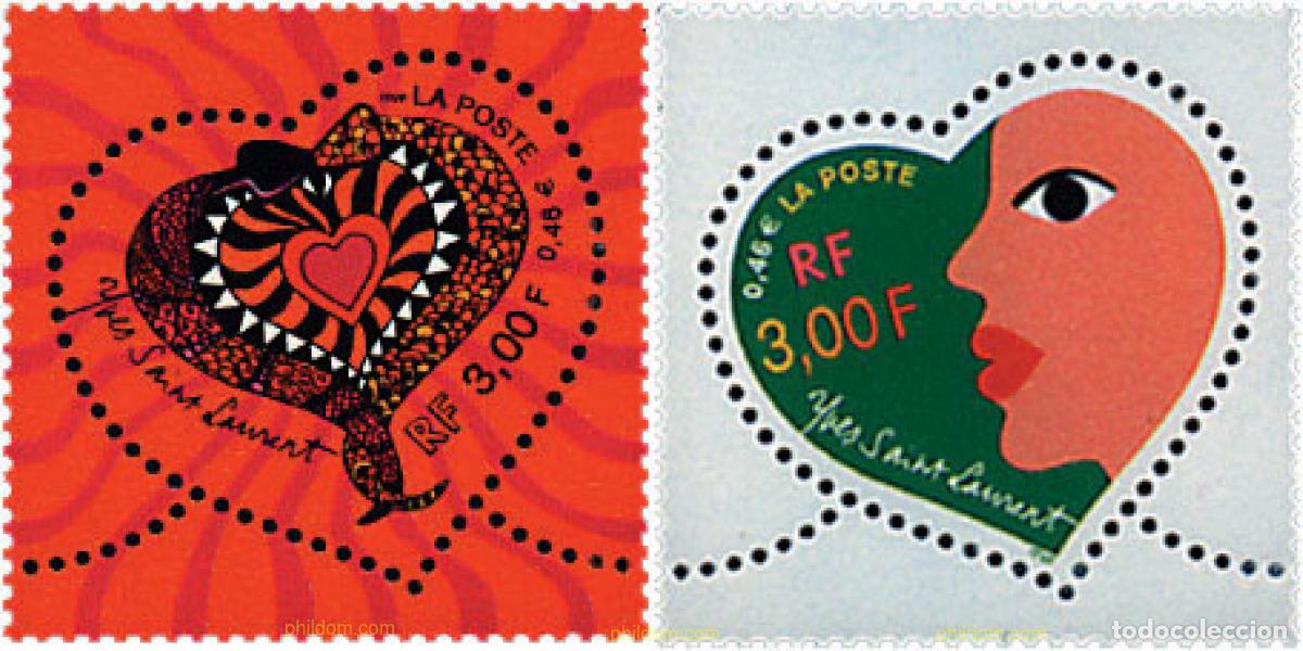 Sellos: 65192 MNH FRANCIA 2000 CORAZONES 2000 DE YVES SAINT LAURENT