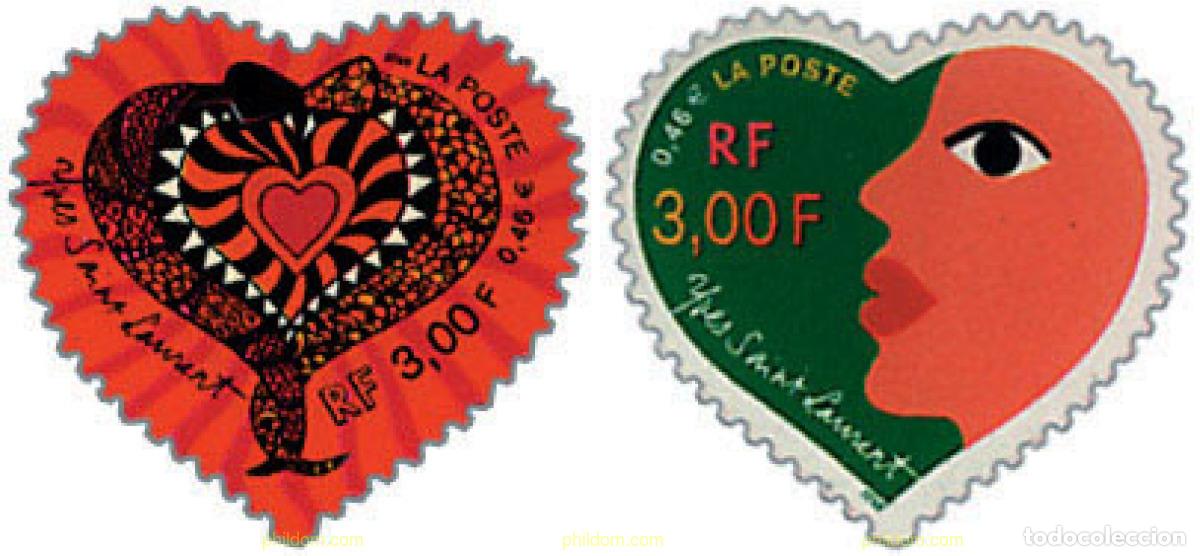 Sellos: 53280 MNH FRANCIA 2000 CORAZONES 2000 DE YVES SAINT LAURENT