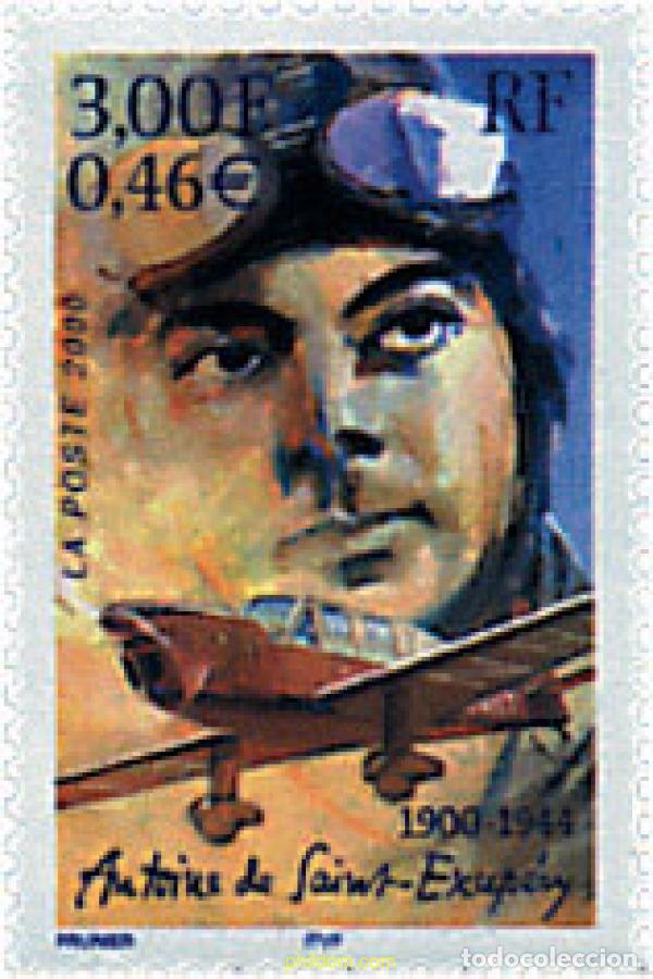 Sellos: 53344 MNH FRANCIA 2000 CENTENARIO DEL NACIMIENTO DE ANTOINE SAINT-EXUPERY