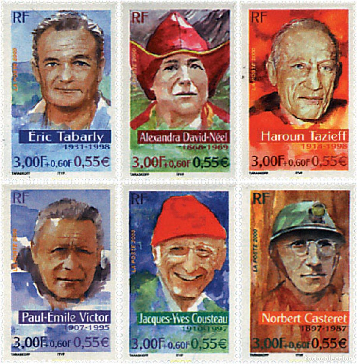 Sellos: 88568 MNH FRANCIA 2000 PERSONAJES CELEBRES. GRANDES AVENTUREROS FRANCESES