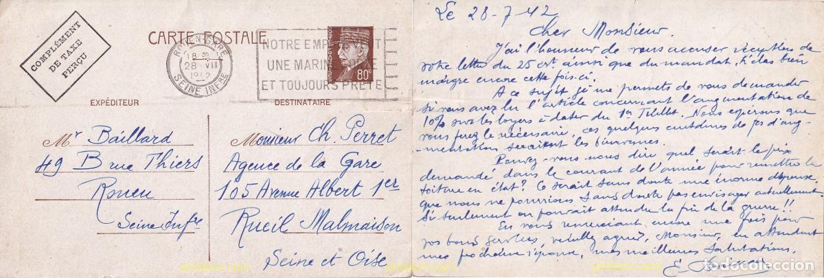 Sellos: 781763 USED FRANCIA 1942 MARISCAL PHILIPPE P&eacute;TAIN