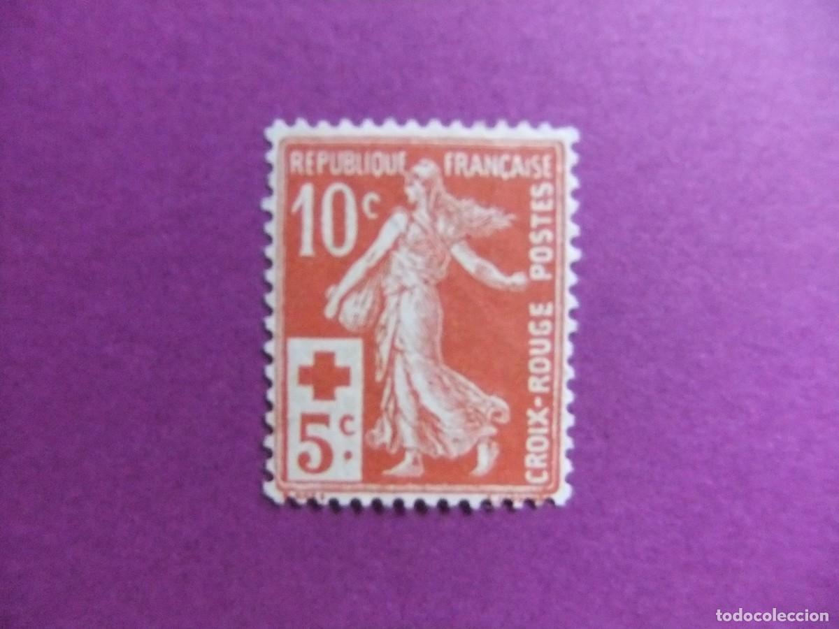 Sellos: 23 FRANCIA FRANCE 1914 / SEMEUSE au profit de la CROIX ROUGE / YVERT 147 MNH dent. 14 x 13 1/2