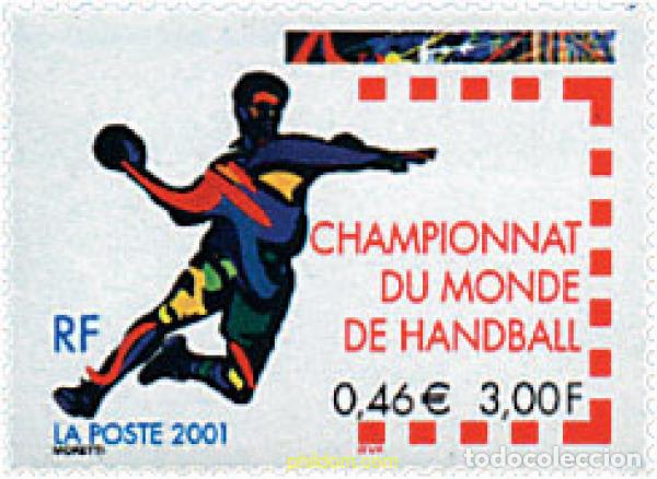 Sellos: 65184 MNH FRANCIA 2001 CAMPEONATO DEL MUNDO DE BALONMANO