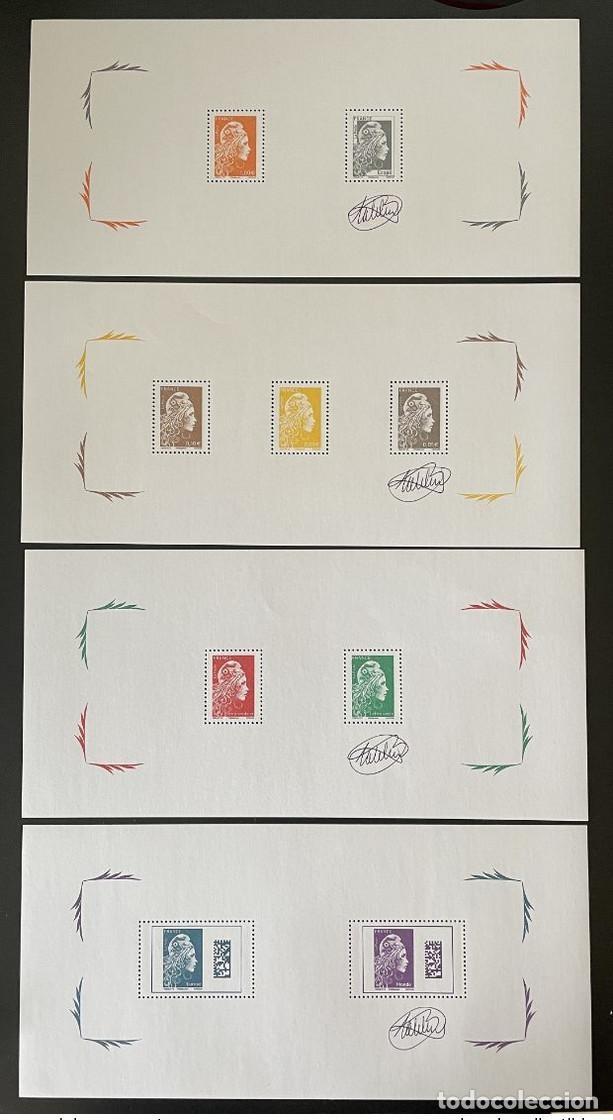 Sellos: Francia 2018 - bloque de recuerdos firmado por ELSA CATELIN n&deg; 145 a 145C Marianne the Engaged