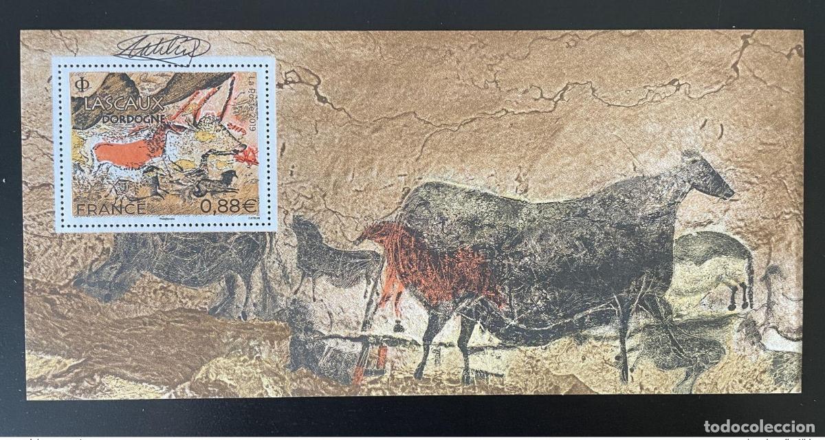Sellos: Francia 2019 - Bloque filat&eacute;lico de recuerdos ELSA CATELIN n&deg;154 Cueva Lascaux