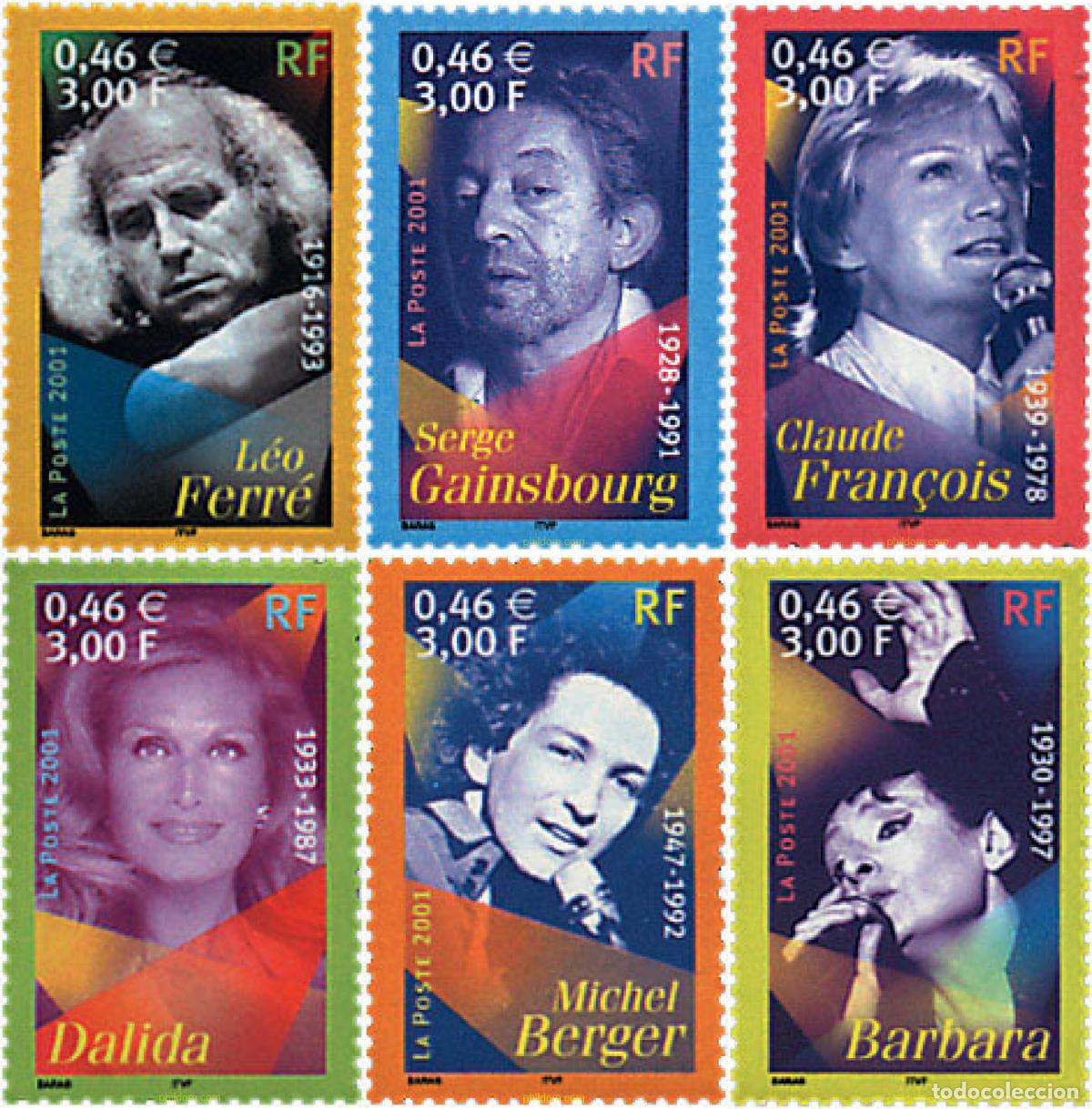 Sellos: 78192 MNH FRANCIA 2001 CANTANTES