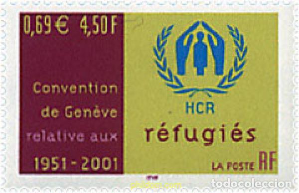 Sellos: 78202 MNH FRANCIA 2001 50 ANIVERSARIO DE LA CONVENCION DE GINEBRA PARA LOS REFUGIADOS