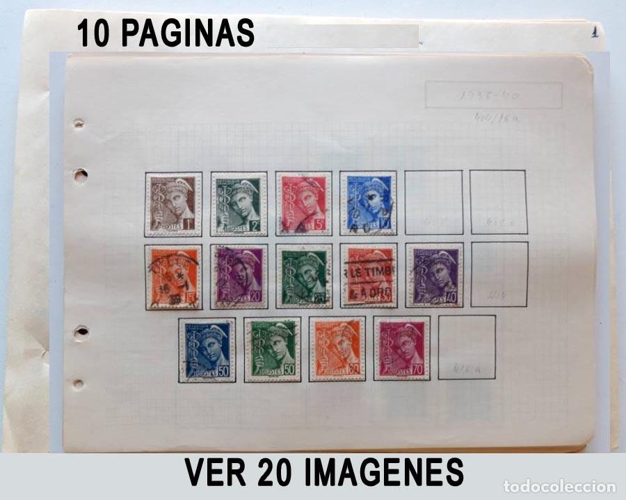 Sellos: Francia 10 p&aacute;ginas de &aacute;lbum de sellos. Ver 20 im&aacute;genes