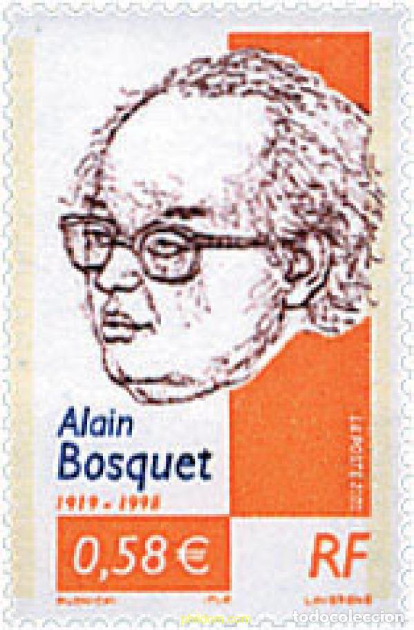 Sellos: 86995 MNH FRANCIA 2002 HOMENAJE AL ESCRITOR ALAIN BOSQUET
