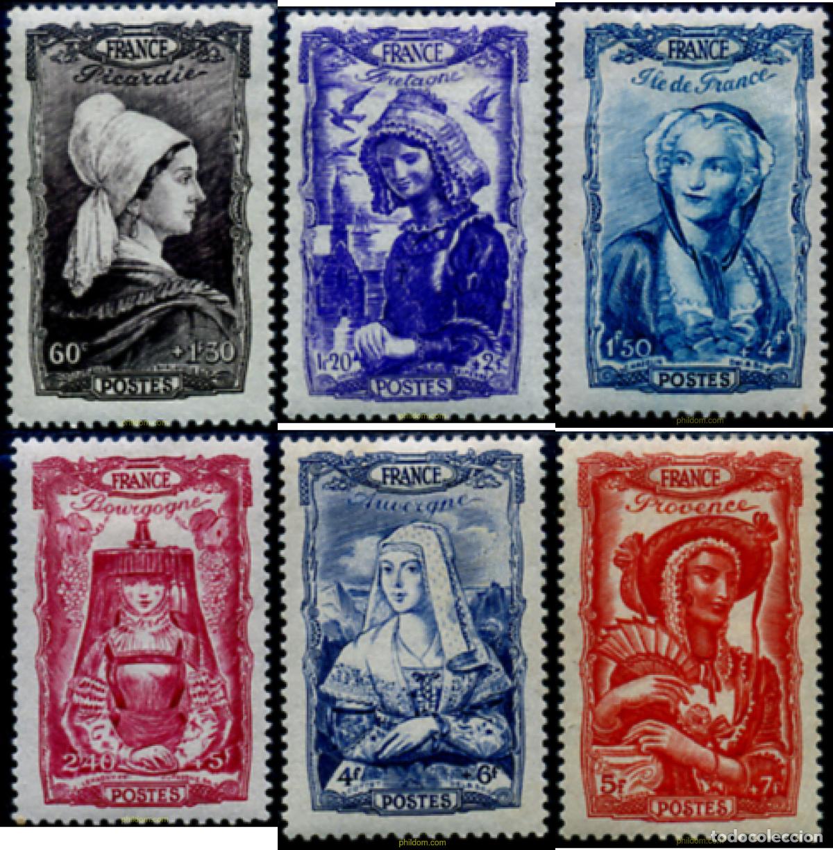 Sellos: 247162 HINGED FRANCIA 1943 PRO AYUDA NACIONAL. COFIAS TRADICIONALES