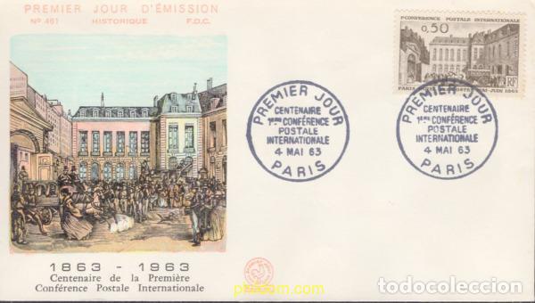 Sellos: 431430 MNH FRANCIA 1963 CENTENARIO DE LA CONFERENCIA DE POSTAL INTERNACIONAL EN PARIS