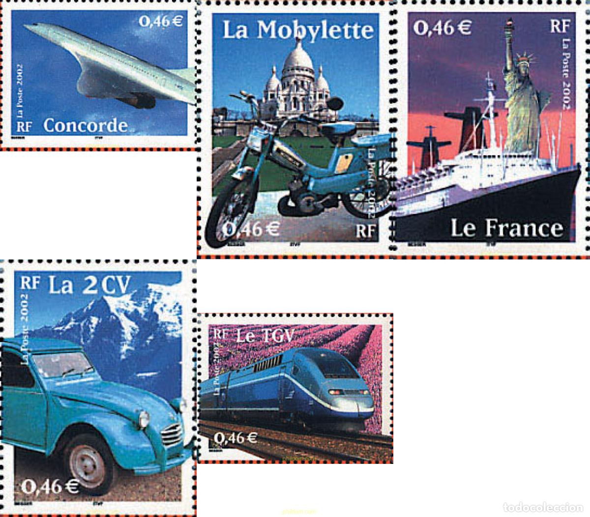 Sellos: 8187 MNH FRANCIA 2002 EL SIGLO A TRAVES DEL SELLO. TRANSPORTES