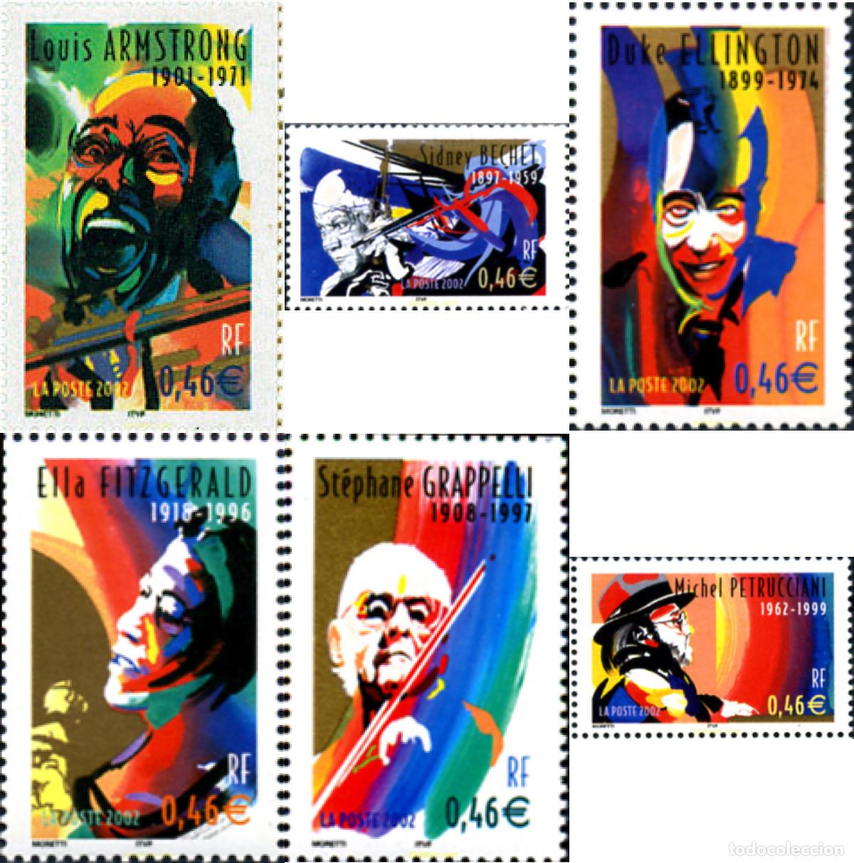 Sellos: 99074 MNH FRANCIA 2002 GRANDES MUSICOS DE JAZZ