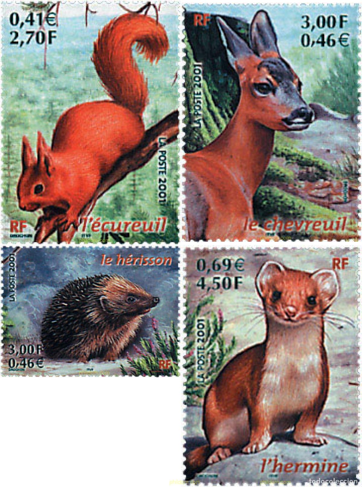 Sellos: 106366 MNH FRANCIA 2001 ANIMALES DEL BOSQUE