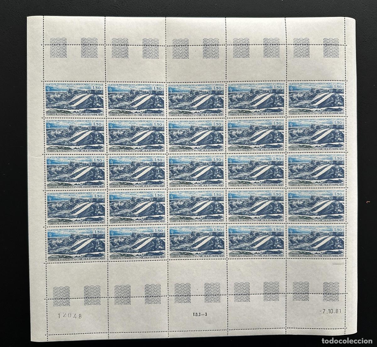 Sellos: TAAF 1981 YT PA 66 tabl&oacute;n de presi&oacute;n hielo mar Dumont d'Urville