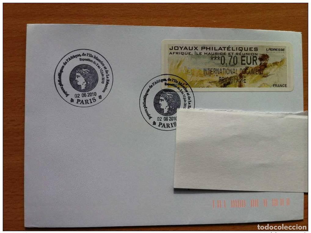 Sellos: Adhesivo para cajero autom&aacute;tico FRANCE 2010 LISA JEWELS PHILATELIC 0.70 INTERNATIONAL PRIORITY