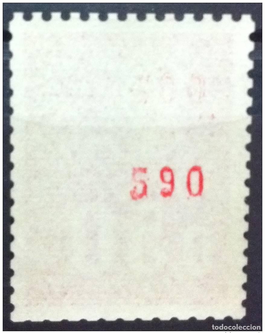 Sellos: Francia 1971 n&uacute;mero 1664b rojo en el reverso) 50c tipo carm&iacute;n rosa Bequet