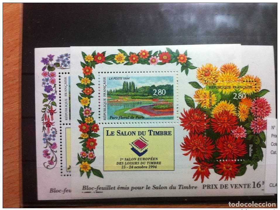 Sellos: Francia 1993/1994 bloques 15 y 16 Salon du Stamp 1994 marca ceca 28 euros