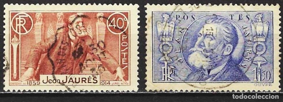Sellos: Francia 1936 - Mi 324 y 325 - YT 318 y 319 - Jean Jaures