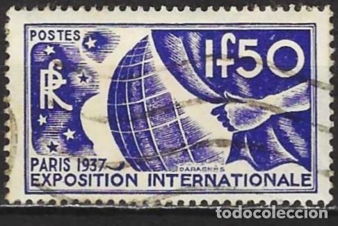 Sellos: Francia 1936 - Mi 333 - YT 327 - Exposici&oacute;n Internacional de Par&iacute;s