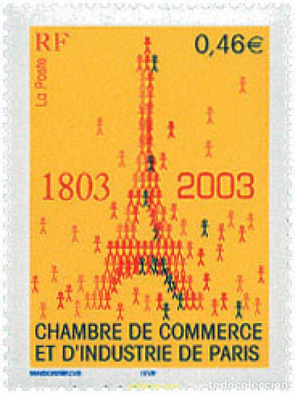 Sellos: 117138 MNH FRANCIA 2003 200 ANIVERSARIO DE LA CAMARA DE COMERCIO Y DE INDUSTRIA DE PARIS