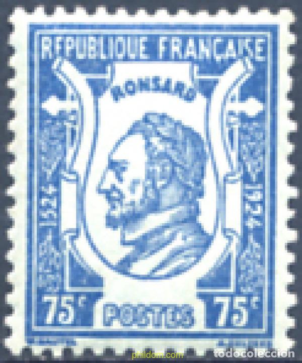 Timbres: 120088 MNH FRANCIA 1924 4 CENTENARIO DEL NACIMIENTO DEL POETA PIERRE DE RONSARD