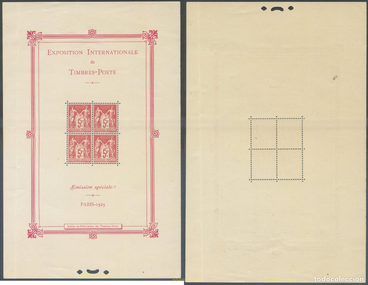 Sellos: 579404 HINGED FRANCIA 1925 EXPOSICION FILATELICA INTERNACIONAL DE PARIS